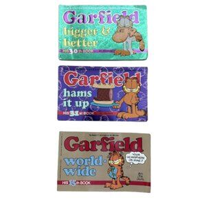 Vintage Garfield Book Lot 3 Comic Strip Paperback Books by Jim Davis 1980s 1990s
